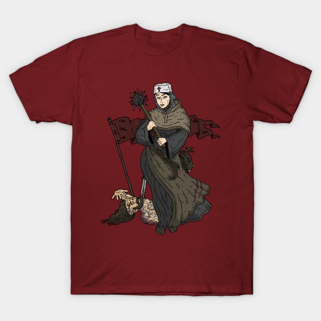 powerful women, dark medieval nun. T-Shirt by JJadx